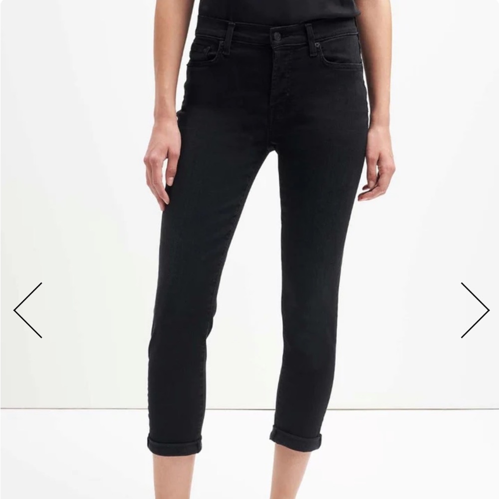 7 For All Mankind Black Josefina Skinny Boyfriend Jeans Size 27
